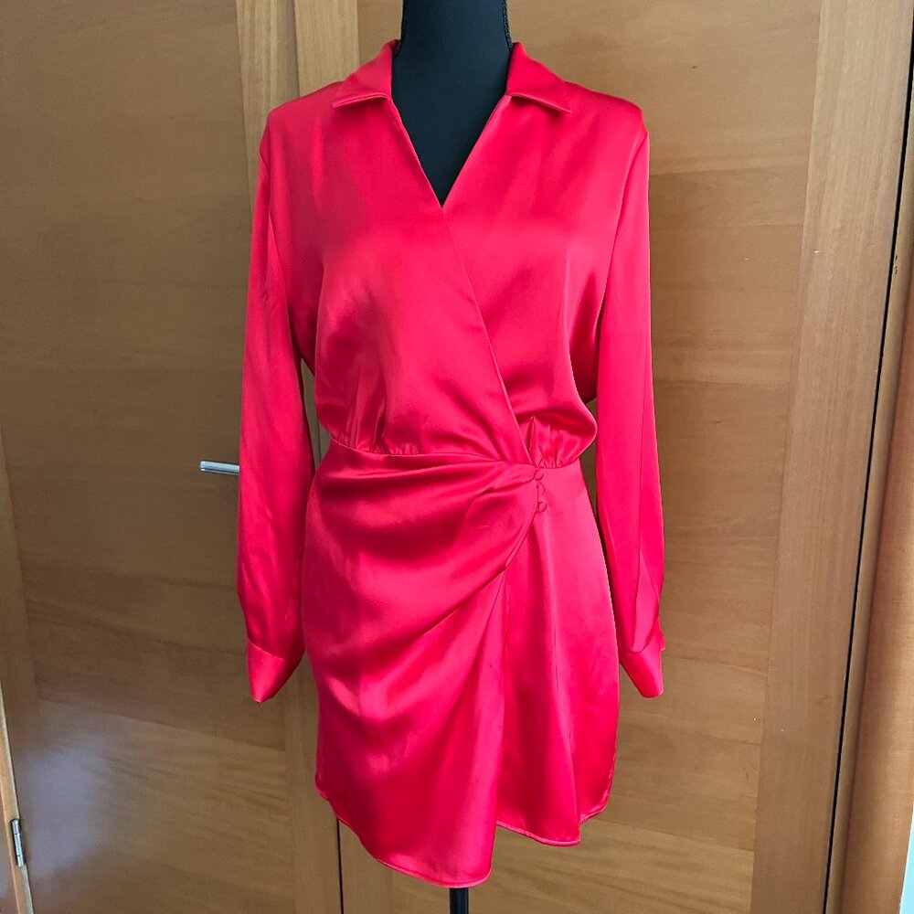 Zara Satin Wrap Dress NWOT, L